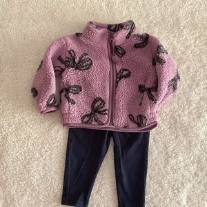Jumping Beans Pink Fleece Jacket with Black Accents